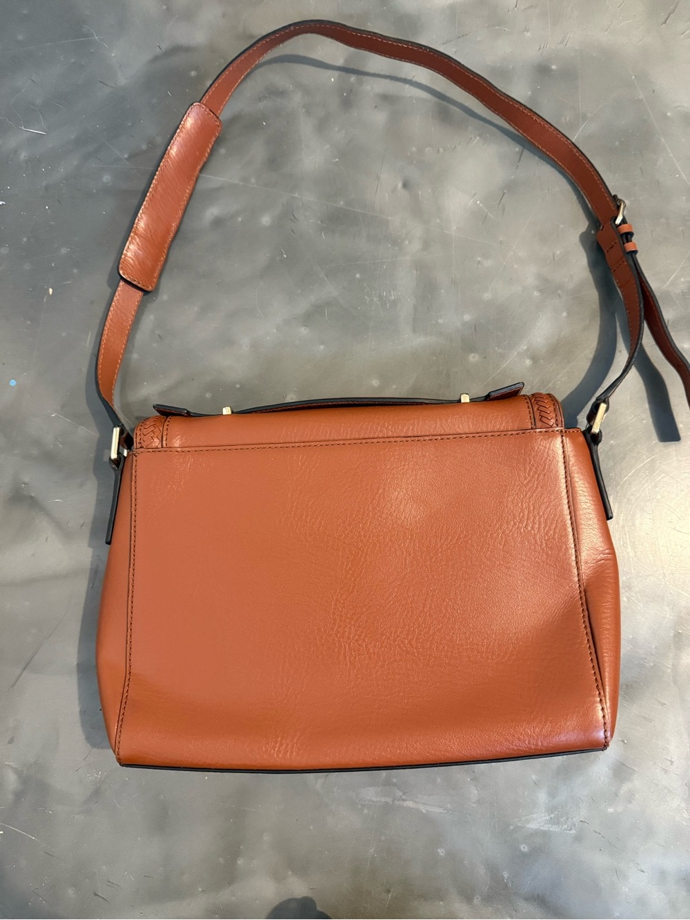 BCBGMaxAzria Chestnut Brown Leather Shoulder Bag - Picture 2 of 3